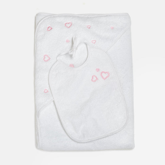 Set Bavoir et Sortie de Bain - Coeur
