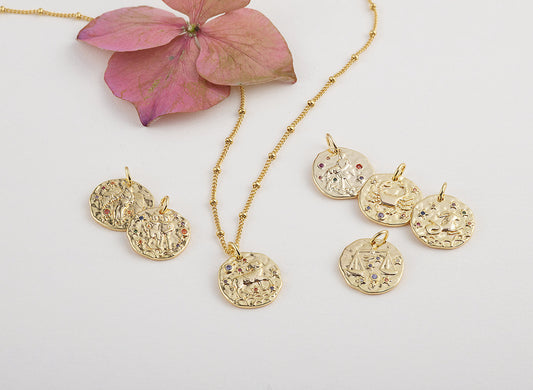 Médailles signe astrologique Or et Saphir