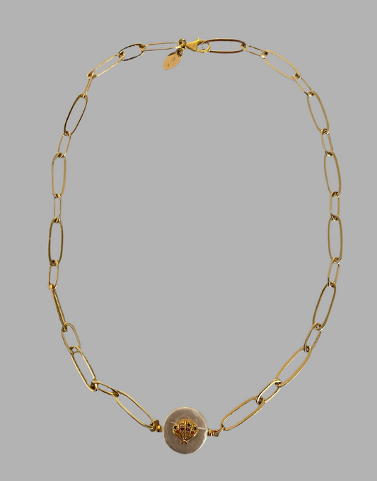 Collier ras de cou perle et coquillage