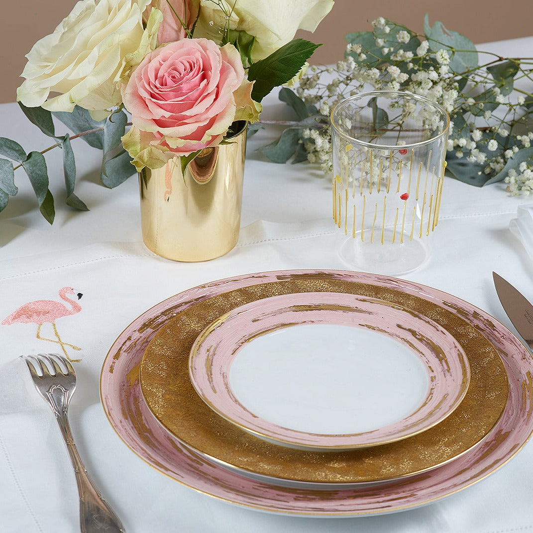 Set de table brodé Flamingo