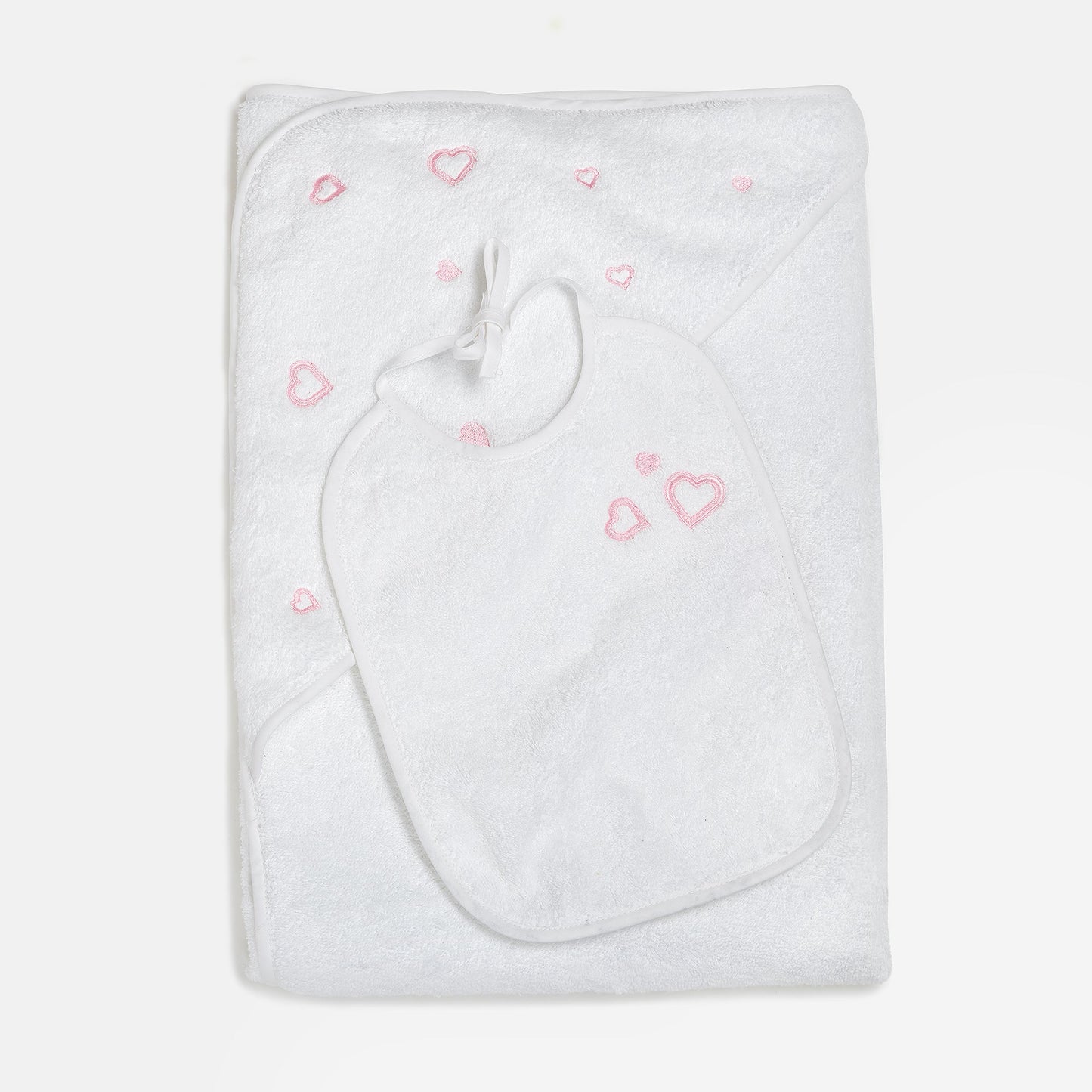 Set Bavoir et Sortie de Bain - Coeur