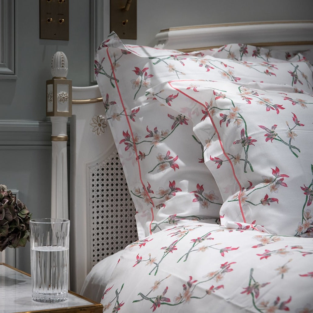 Parure de lit fleurs de cerisier - Satin 600 fils
