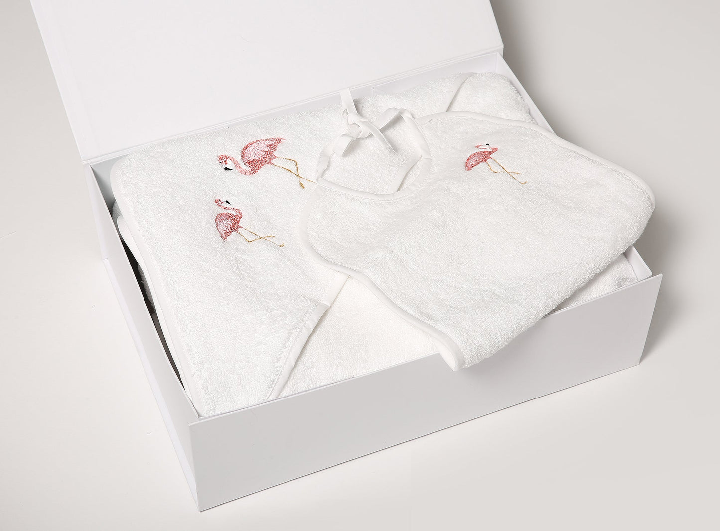 Set Bavoir et Sortie de Bain - Flamant Rose