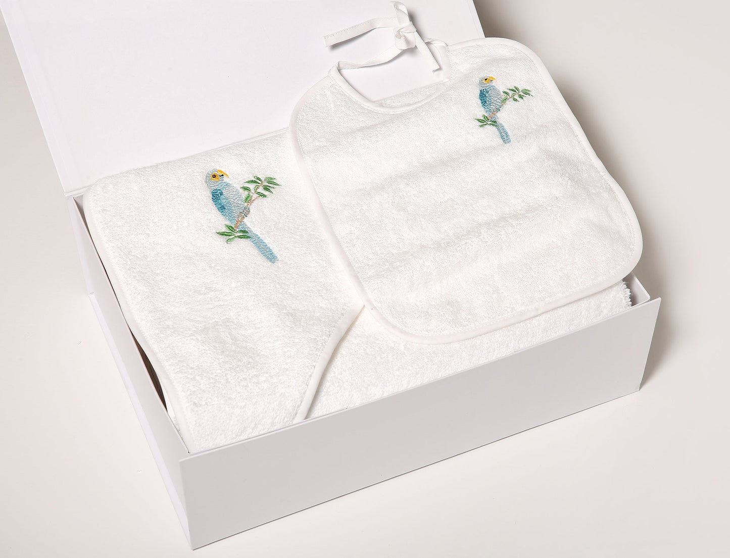 Set Bavoir et Sortie de Bain - Perroquet